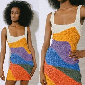Mara Hoffman Multicolor Textured Mini Dress